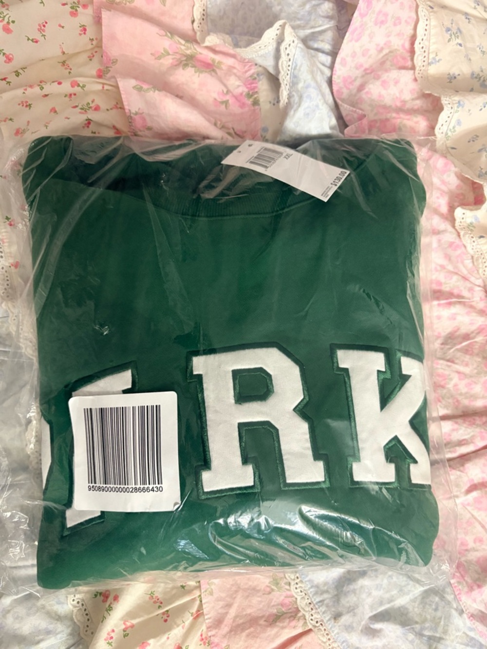 Parke Green Crewneck Sweatshirt with White Lettering